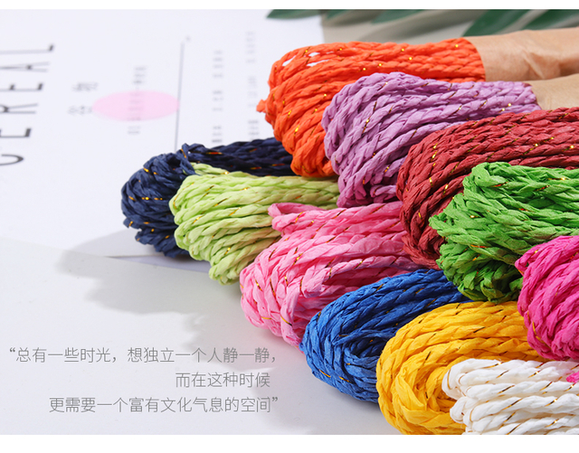 Raffia Paper Craft Rope Packing Rope --Handmade Twisted Paper Craft String/Cord/Rope for DIY Decoration Gift