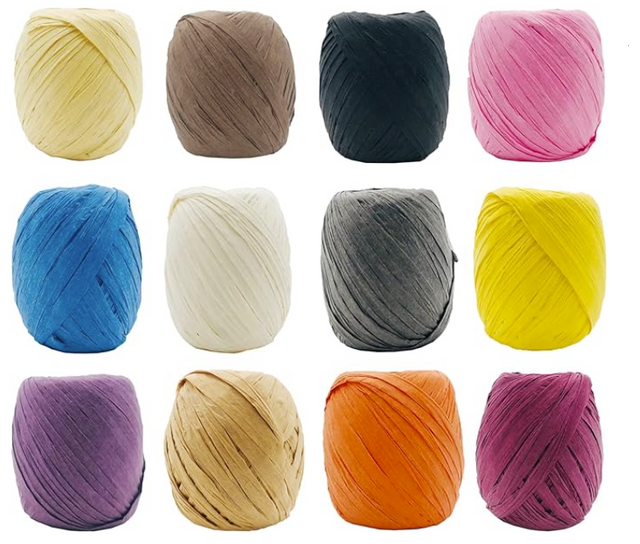 Raffia Ribbon，Raffia Twine String for Christmas Valentine's Day Party Gifts Wrapping Florist Bouquets DIY Craft Decoration Weaving