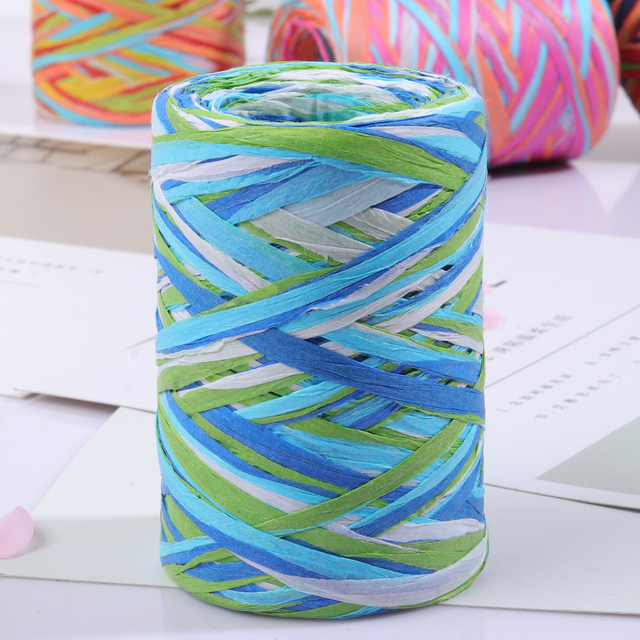 Colored Raffia Paper Ribbon, 6 Colors Packing Paper String, Colored Paper String Raffia Ribbon for Gift Wrapping, Wrapping Ribbons for Gift Party Decor DIY Craft Decoration