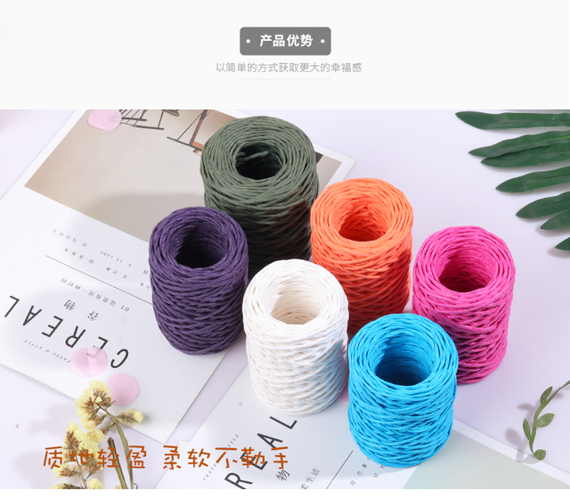 Raffia Yarn for Crochet - Natural Ribbon Raffia Paper Yarn for Crafts -Natural Raffia String Raffia Straw Ribbon for Decoration